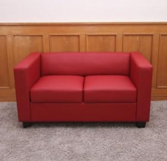 2er Sofa Couch Loungesofa Lille ~ Kunstleder, rot