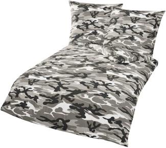 Traumschlaf Bettwäsche Camouflage, Graphit, 135x200 cm + 80x80 cm