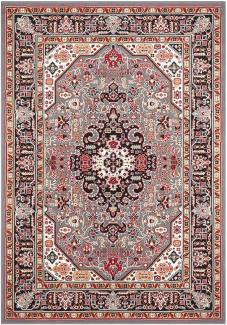 Orientalischer Kurzflor Teppich Skazar Isfahan Grau - 200x290x0,9cm