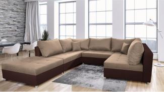 Sofa mit Schlaffunktion in U-Form AURORA BIS, 288x199x85, sawana 21/dolaro 08
