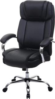 XXL Bürostuhl HWC-H94, Drehstuhl Schreibtischstuhl Chefsessel, 220kg belastbar Federkern Kunstleder ~ schwarz