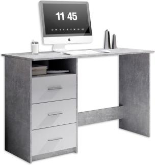 'ADRIA' Schreibtisch, grau/weiß, Beton-Optik