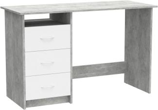 'ADRIA' Schreibtisch, grau/weiß, Beton-Optik
