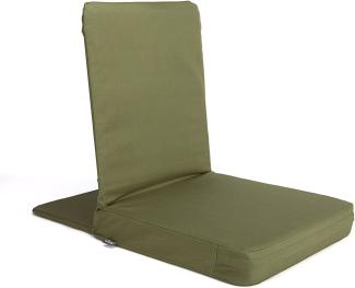 Bodhi Mandir Bodenstuhl XL | Meditationsstuhl mit dickem Sitzkissen | Komfortabler Bodensessel mit gepolsterter Rückenlehne | Waschbarer Bezug | Ideal für Freizeit, Yoga & Meditation (Dusty Green)