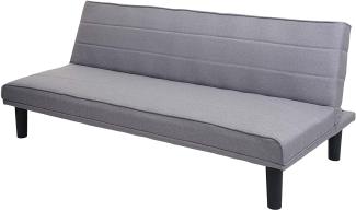 Schlafsofa HWC-J17, Couch Klappsofa Gästebett Bettsofa, Schlaffunktion Stoff/Textil 165cm ~ grau