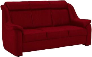 Cavadore 3-Sitzer Beata / 3er Couch im modernen Design / 188 x 98 x 92 / Mikrofaser Rot