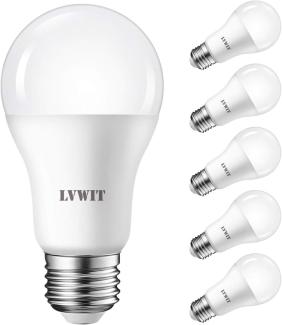 LVWIT E27 LED Birne, 100W Kaltweiß 6500K, ultrahell 1521 lm, Matt, Classic LED Lampe (6er Pack)