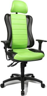 Topstar HE30PS105X Head Point RS "P4", Bürostuhl, Schreibtischstuhl, inkl. höhenverstellbare Armlehnen, Kopfstütze, Polsterung grün/schwarz