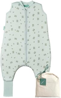 molis&co - Baby schlafsack mit Füßen und Socke - Ideal für den Winter - Babyschlafsack mit Beinen 2,5 tog - 100% Baumwolle (Oeko-TEX 100), Premium Qualität - Botany Green (80 cm)