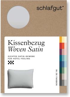 Schlafgut Woven Satin Bettwäsche|Kissenbezug einzeln 70x90 cm| grey-light