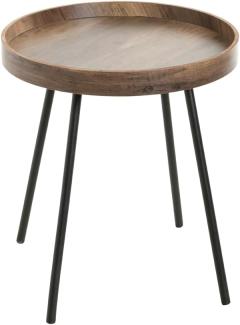 HAKU Möbel Beistelltisch, MDF, eiche, schwarz, Ø 40 x H 45 cm