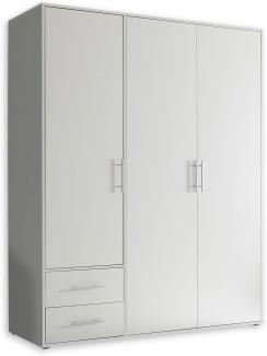 Kleiderschrank VALENCIA mit Drehtüren / Schubladen ca. 155 x 195 x 60 cm Weiß