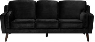 3-Sitzer Sofa Samtstoff schwarz LOKKA