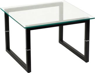 Flash Furniture Beistelltisch aus Glas, Metallglas, durchsichtig/schwarz, 1 Stück