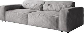Big-Sofa Sirpio L 260x110 cm Cord Silbergrau