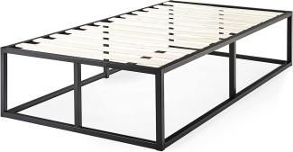 ZINUS Joseph 46 cm Metallrahmenbett | Lattenrost | Holzlattenunterstützung | Stauraum unter dem Bett | 100 x 200 cm | Schwarz