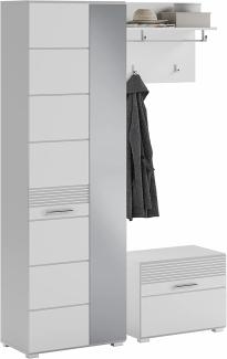 Garderobenset Linus II - Weiß / Weiß Hochglanz