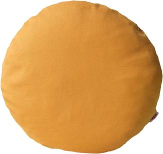 Kissenhülle rund ca. 40 cm Ø Baumwolle senf-gelb beties "Farbenspiel"