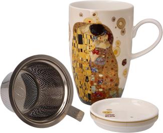 Goebel Teetasse mit Deckel und Sieb Gustav Klimt - Der Kuss, Artis Orbis, Fine Bone China, Bunt, 67072021