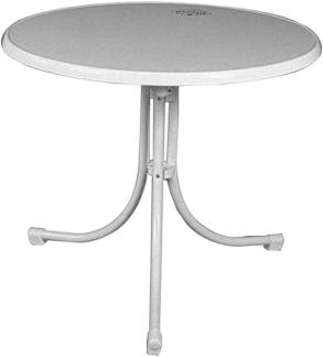 Boulevard-Tisch Ø 85 cm, Sevelit-Tischplatte, weiß Stahlrohrgestell, klappbar