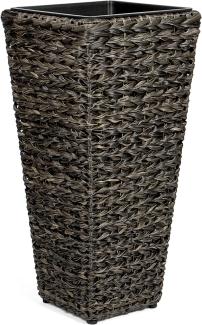 Vanage Kunststoff Pflanzkübel in schwarz - Blumenkübel für drinnen und draußen - Blumentopf für Blumen und Pflanzen - Pflanzenkübel perfekt für Garten, Terrasse und Balkon geeignet