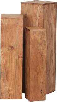 Wohnling Beistelltisch 3er Set Massivholz 24,5x85x24,5 cm Tische
