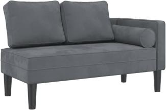 vidaXL Chaiselongue mit Kissen Dunkelgrau Samt