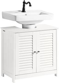 Waschbeckenunterschrank mit 2 Türen Holz Weiß FRG237-II-W