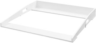 WOLTU Wickelaufsatz universal, Wickeltischaufsatz für Kommode mit Tiefe 47-51cm und Breite ab 80 cm, Wickeltischaufsatz, mit Seitenwänden, 80x10x75 cm, Weiß