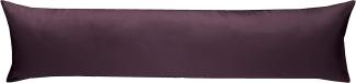 Mako-Satin Seitenschläferkissen Bezug uni / einfarbig brombeer 40x145 cm von Bettwaesche-mit-Stil