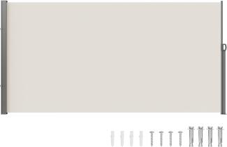 VEVOR Seitenmarkise 180 x 350 cm Seitenwandmarkise aus 180 g/m² Polyestergewebe mit PU-Beschichtung Markise einziehbarer Griff mit Federmechanismus Sichtschutz Blickschutz für Balkone Innenhöfe Beige