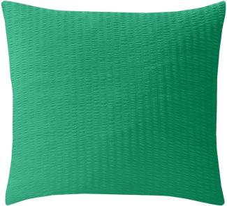 Traumschlaf Uni Seersucker Bettwäsche | Kissenbezug einzeln 80x80 cm | apfelgrün