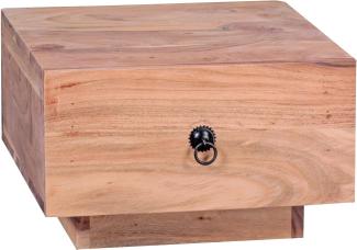 Wohnling Design Nachttisch Massiv-Holz 40x40x25 cm | Moderne Nacht-Kommode mit Schublade | Nachtschrank Natur-Holz Nachtkonsole