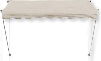 Grasekamp Klemmmarkise Ontario 205x130cm Sand Beige Balkonmarkise höhenverstellbar von 200 cm – 320 cm