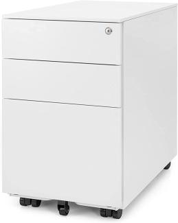 Ergotopia® Rollcontainer weiß - abschließbarer Bürocontainer für Schreibtisch 60x39x52 cm (HxBxT) - Büro Container mit 3 Schubladen - Schreibtischcontainer abschließbar