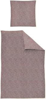 Irisette Flausch-Cotton Bettwäsche Set Mink 8835 mauve 155 x 200 cm + 1 x Kissenbezug 80 x 80 cm