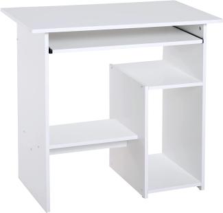 HOMCOM Computertisch, Schreibtisch, Bürotisch, Gamingtisch, Kinderschreibtisch PC-Tisch, Weiß, 80 x 45 x 75 cm