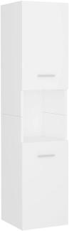 vidaXL Badezimmerschrank mit 2 Türen 5 Fächern Hochschrank Badschrank Badmöbel Schrank Badezimmermöbel Weiß 30x30x130cm Spanplatte