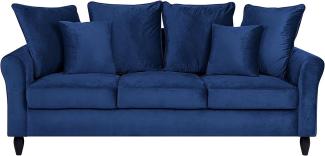3-Sitzer Sofa Samtstoff marineblau BORNHOLM