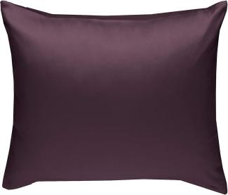 Bettwaesche-mit-Stil Mako-Satin / Baumwollsatin Bettwäsche uni / einfarbig brombeer Kissenbezug 50x50 cm