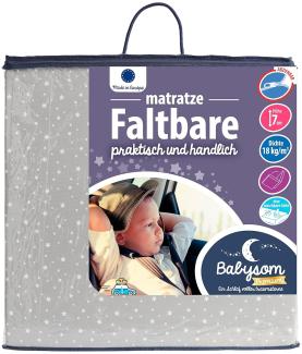 Babysom - Faltbare Babymatratze - Reisebettmatratze - 60x120 cm | Kindermatratze für Beistelbett | Bezug abziehbar | Kaltschaum