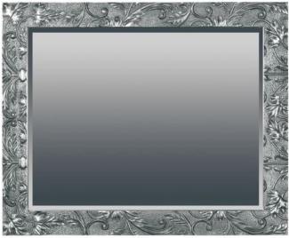 Casa Padrino Barock Spiegel Silber 110 x H. 90 cm - Rechteckiger Wandspiegel im Barockstil - Prunkvoller Antik Stil Garderoben Spiegel - Barock Interior - Handgefertigte Barock Möbel