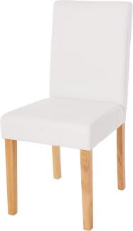 Esszimmerstuhl Littau, Küchenstuhl Stuhl, Kunstleder ~ weiß matt, helle Beine