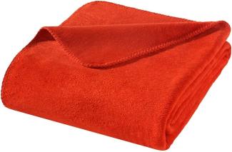 WOHNWOHL Kuscheldecke 150x200cm • weiche Tagesdecke • Sofadecke • Wohndecke • Schlafdecke • Ökotex Zertifizierte Baumwolldecke • Farbe: Rot