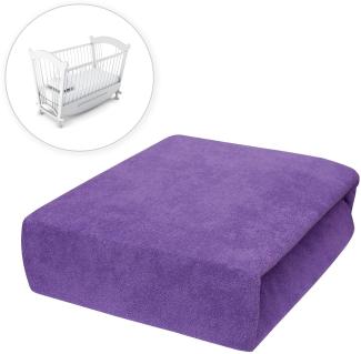 Baby Comfort Frottee Spannbettlaken für 90x40 cm Babybett Matratze (Violett)