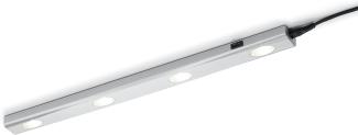 LED Unterbauleuchte ARAGON Silber flach mit Schalter, 230V Direktanschluss, 55cm