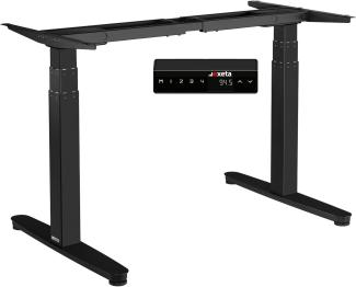 Exeta ergoSMART Elektrisch höhenverstellbarer Schreibtisch mit 2 Motoren, 3-Fach-Teleskop, Memory-Funkt. und Softstart/-stopp, höhenverstellbares Tischgestell (Black)