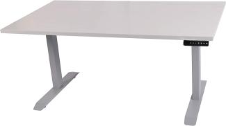 Szagato Schreibtisch stufenlos elektrisch höhenverstellbar BxTxH: 180x80x(64,5-129,5) cm lichtgrau, mit Memory-Funktion inkl. Tischplatte Stärke 2,5 cm (Stischgestell, Steh-Sitz Tisch)
