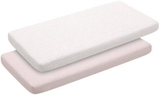 Cambrass - 2 Fitted Sheet - Cot 60 60x120x17 Cm Liberty Pink