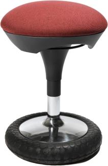 Topstar Sitness 20, ergonomischer Sitzhocker, Arbeitshocker, Bürohocker mit Schwingeffekt, Sitzhöhenverstellung, Bezug bordeaux rot